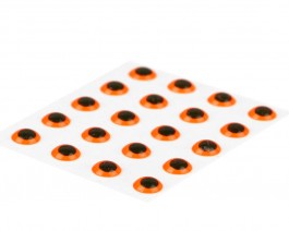 3D Epoxy Eyes, Fluo Orange, 3 mm